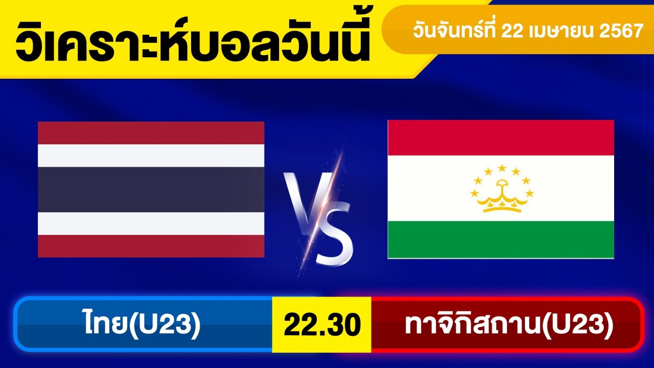 วิเคราะห์บอลวันนี้ วัน จันทร์ ที่ 22 เม.ย. 67 บอลเต็ง ทีเด็ดบอลวันนี้ ผลบอล บอลเด็ด By จอห์นบอลเต็ง