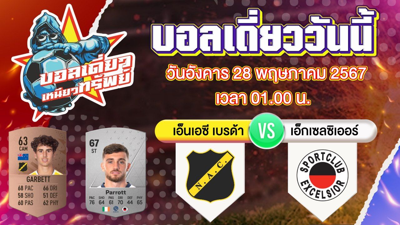 บอลวันนี้ วิเคราะห์บอลเดี่ยววันนี้ วันอังคาร 28 พฤษภาคม 2567 โดย บอลเดี่ยวเหนียวทรัพย์