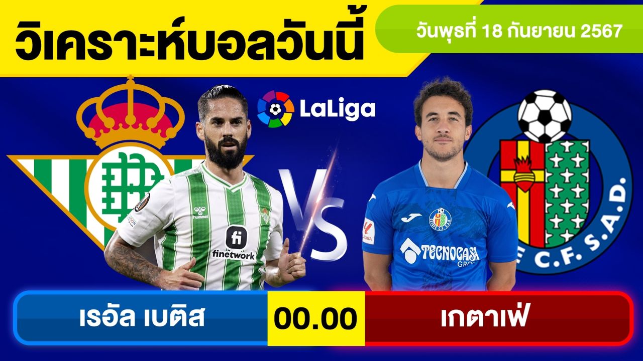 วิเคราะห์บอลวันนี้ วันพุธ ที่ 18 กันยายน 67 บอลเต็ง ทีเด็ดบอลวันนี้ ผลบอล บอลเด็ด By จอห์นบอลเต็ง