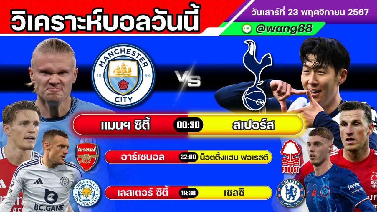 วิเคราะห์บอลวันนี้ | วันเสาร์ที่ 23 พฤศจิกายน 2567 | ทีเด็ดบอล | สมหวังล้มโต๊ะ | บอลเต็ง