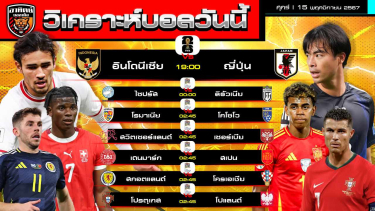 ดูวิเคราะห์ วิเคราะห์บอลวันนี้ | วันที่ 15 พฤศจิกายน 2567 | คัดบอลโลกโซนเอชีย1 คู่ / UEFA Nations League 6 คู่ | by อาทิตย์ บอลเต็ง